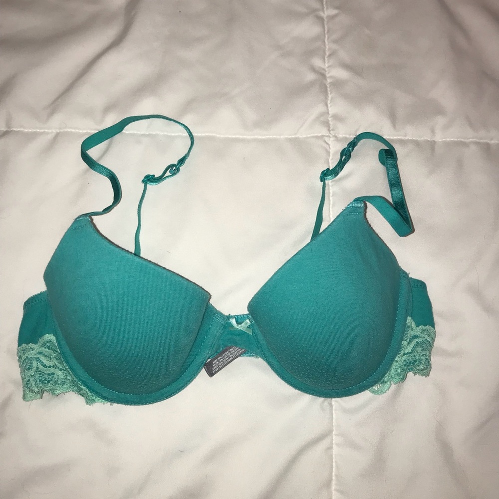 blue, lace, aerie bra!